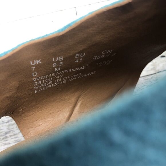 Clarks Collection Float Helio Cork Wedge Sandal Blue Size 9.5 M Soft Cushion - Picture 10 of 11